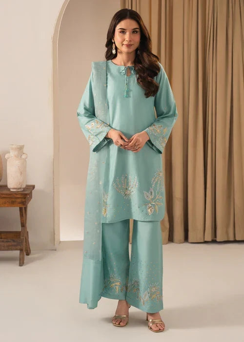 Zarnaab embroidered 3-piece festive suit by Tehzeeb Libas (view 2)