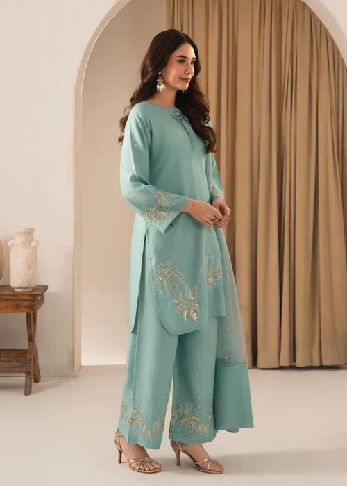 Zarnaab embroidered 3-piece festive suit by Tehzeeb Libas (view 6)