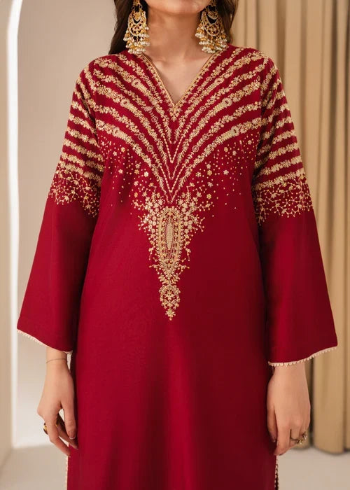 Peacock M embroidered 3-piece festive suit by Tehzeeb Libas (view 3)