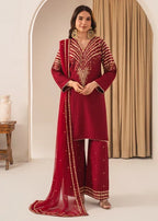 Peacock M embroidered 3-piece festive suit by Tehzeeb Libas