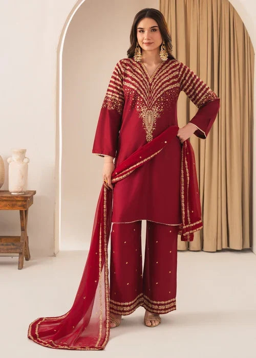 Peacock M embroidered 3-piece festive suit by Tehzeeb Libas (view 8)