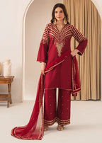 Peacock M embroidered 3-piece festive suit by Tehzeeb Libas (view 8)