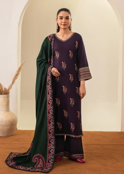 Roohi embroidered 3-piece festive suit by Tehzeeb Libas