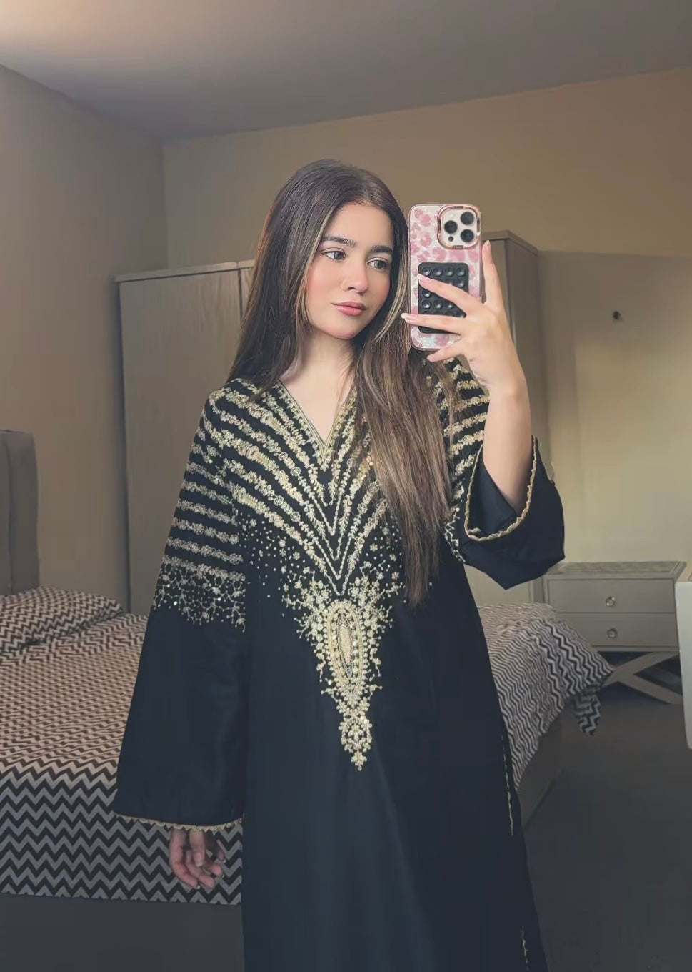 Black Peacock embroidered suit by Tehzeeb Libas (view 4)
