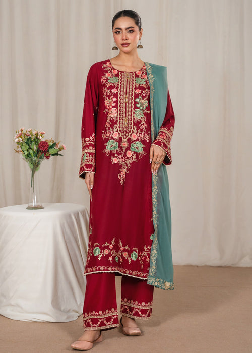 Aroha embroidered 3-piece festive suit by Tehzeeb Libas