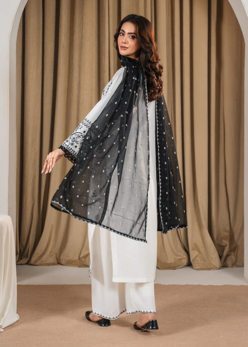 White Pearl stitched eastern suit by Tehzeeb Libas (view 2)