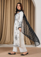 White Pearl stitched eastern suit by Tehzeeb Libas (view 4)