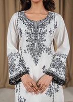 White Pearl stitched eastern suit by Tehzeeb Libas (view 6)