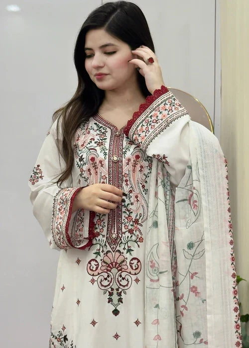 Rashk embroidered 3-piece festive suit by Tehzeeb Libas (view 2)