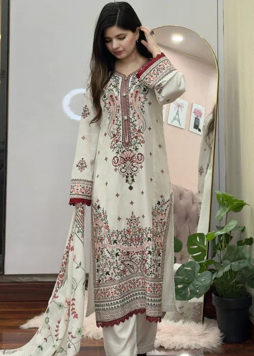 Rashk embroidered 3-piece festive suit by Tehzeeb Libas (view 3)