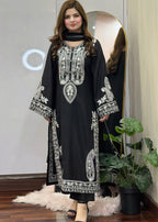 Sapphire Black embroidered 3-piece suit by Tehzeeb Libas (view 6)