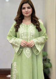 Sapphire embroidered 3-piece suit by Tehzeeb Libas (view 2)