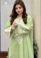 Sapphire embroidered 3-piece suit by Tehzeeb Libas (view 3)