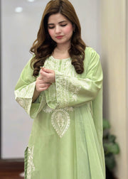 Sapphire embroidered 3-piece suit by Tehzeeb Libas (view 3)