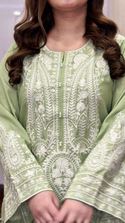 Sapphire embroidered 3-piece suit by Tehzeeb Libas (view 8)