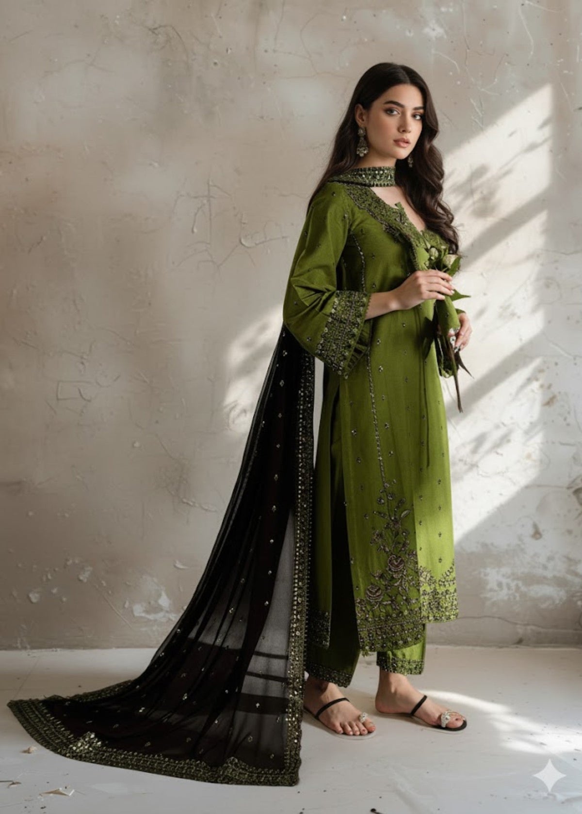 Mayal stitched eastern suit by Tehzeeb Libas (view 2)