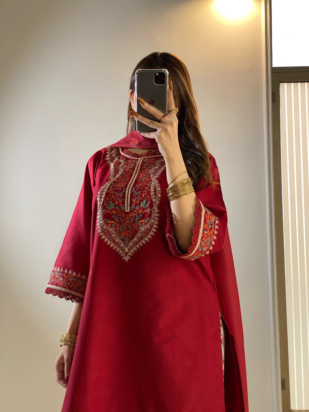 KESAR EMBROIDERED 3PC