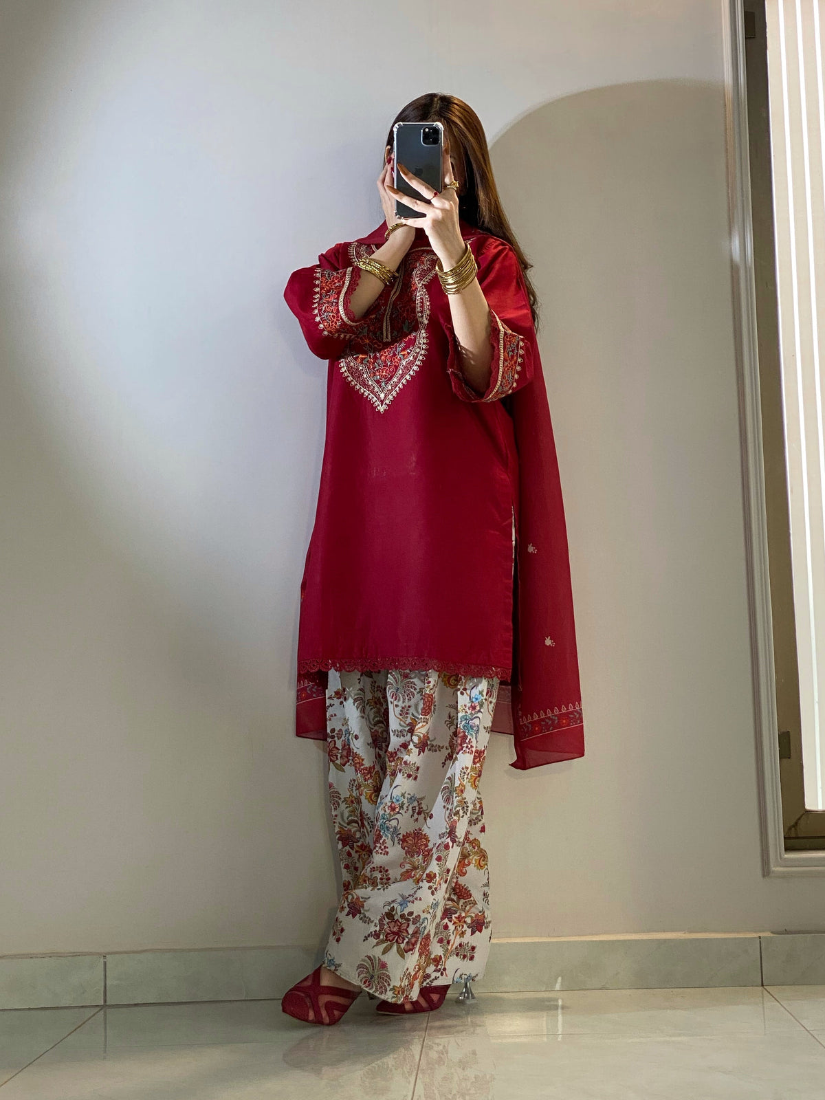 KESAR EMBROIDERED 3PC