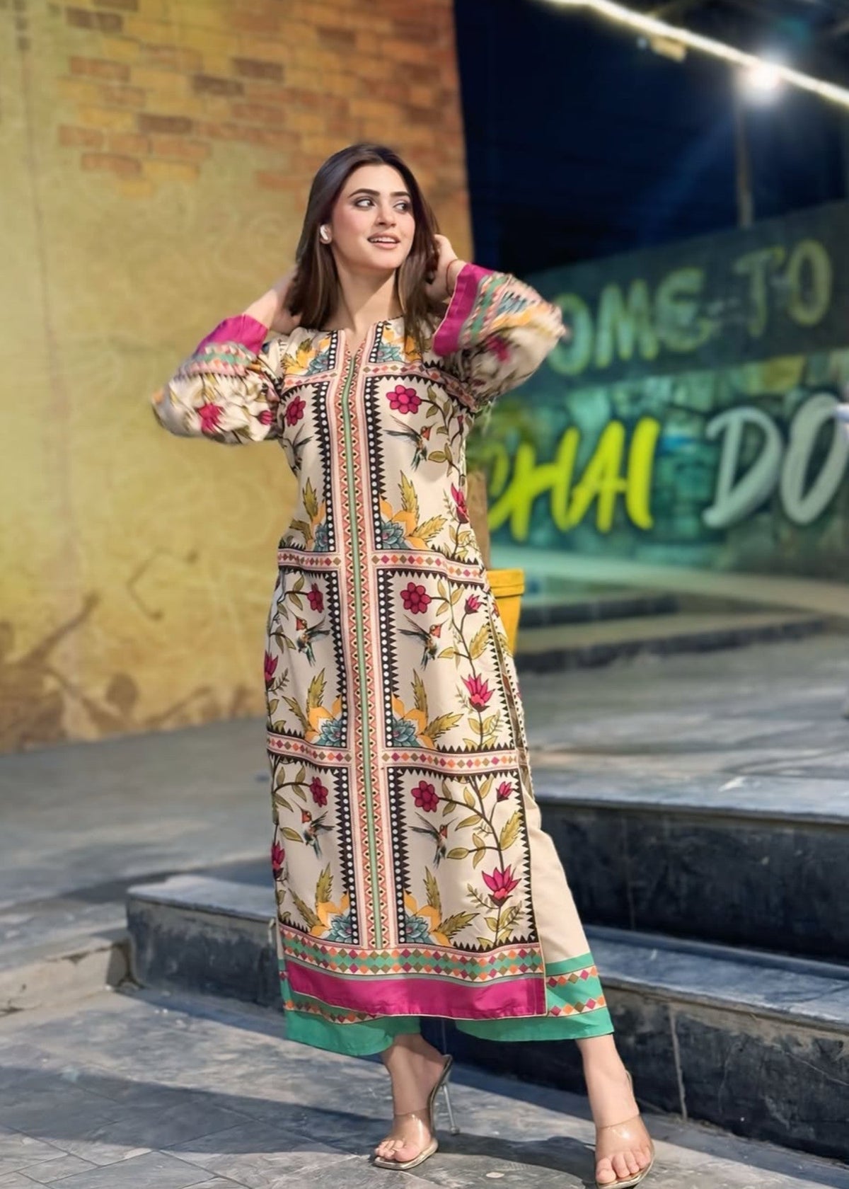 Gul Bahaar digital print co-ord set by Tehzeeb Libas
