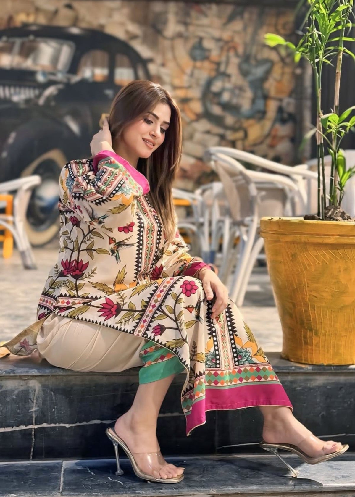 Gul Bahaar digital print co-ord set by Tehzeeb Libas (view 4)