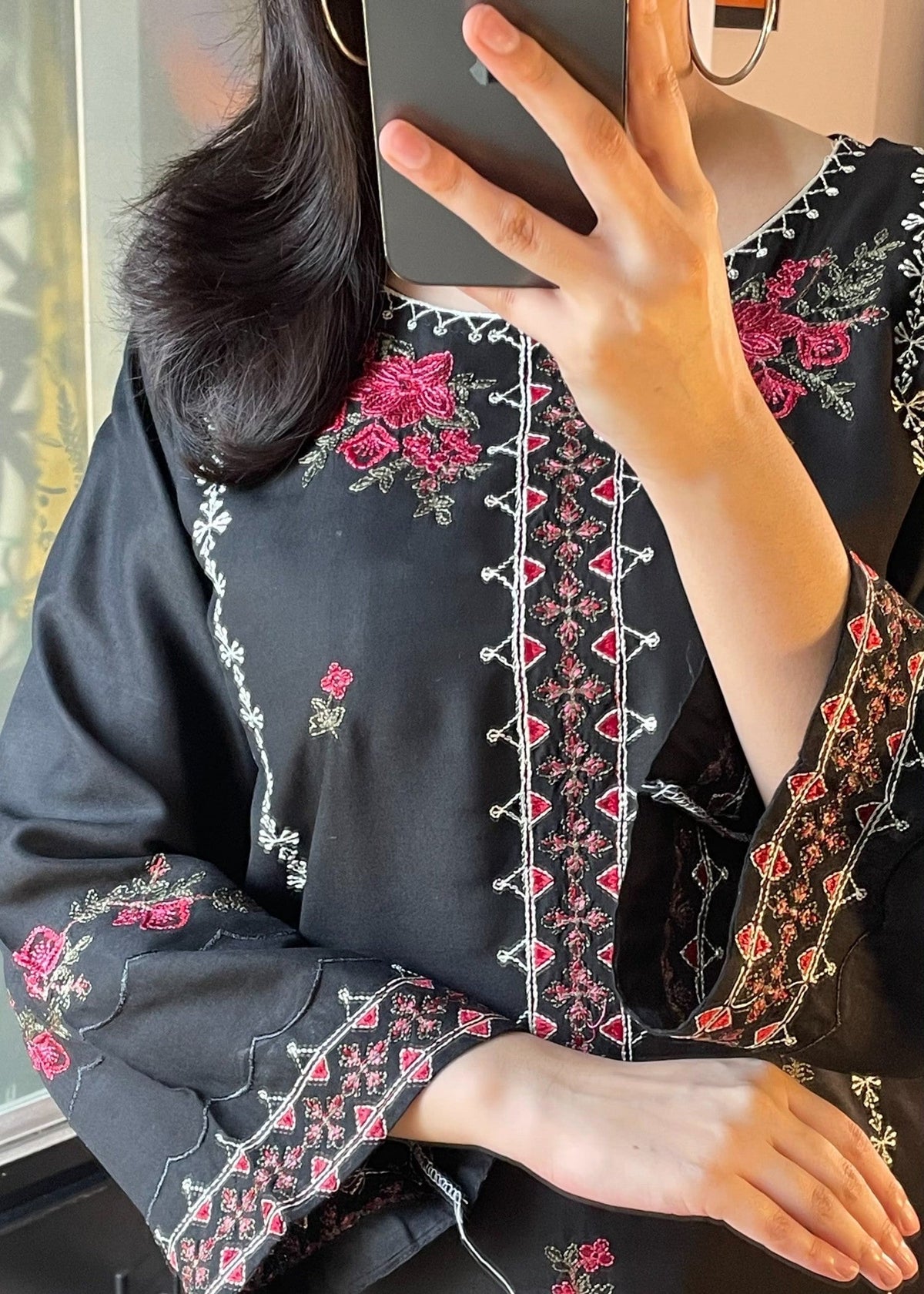 Multi Black stitched eastern suit by Tehzeeb Libas (view 3)