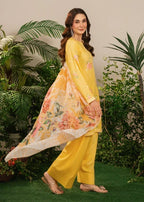 Yellow Sunflower 3-piece suit by Tehzeeb Libas (view 4)