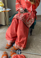 Melon stitched eastern suit by Tehzeeb Libas (view 3)
