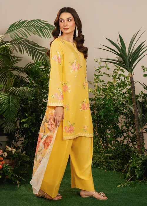 Yellow Sunflower 3-piece suit by Tehzeeb Libas (view 3)