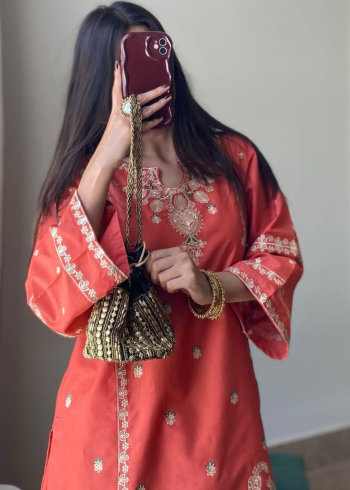 Melon stitched eastern suit by Tehzeeb Libas (view 4)