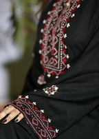 Midnight Maroon Embroidered Linen 2PC Suit
