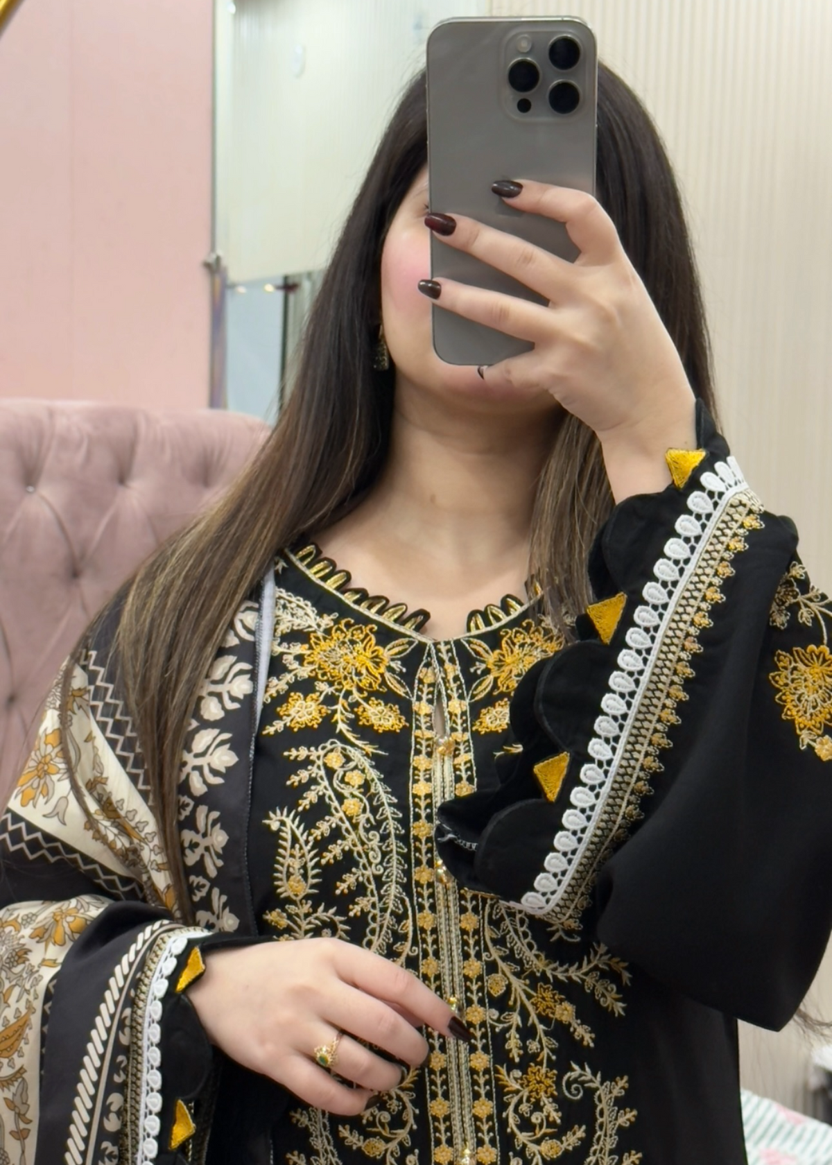 Payal embroidered 3-piece suit with dupatta by Tehzeeb Libas (view 5)